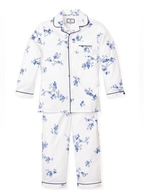 🌙 Petite Plume Blue & White Floral Pajama Set 3T Classic Cotton